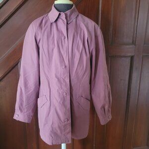London Fog Women's Jacket Size 8 Reg Mauve Full Button Front With Pockets & Coll